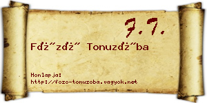 Főző Tonuzóba névjegykártya